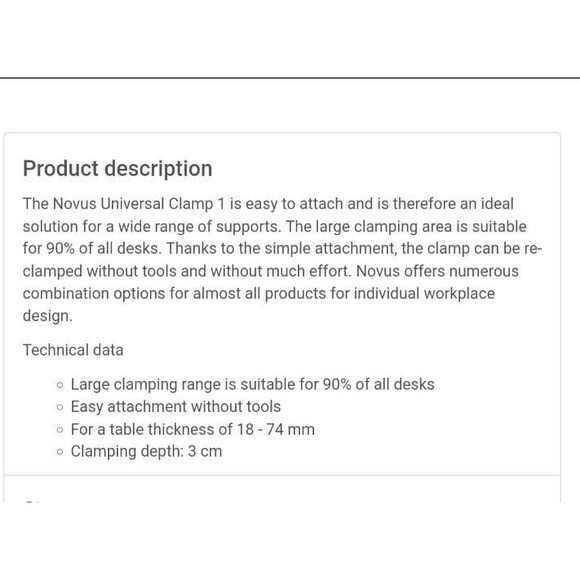 Novus Universal Desk Clamp - Picture 6 of 9